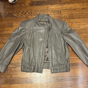 Vintage Wilson Women's Charcoal Leather Jacket